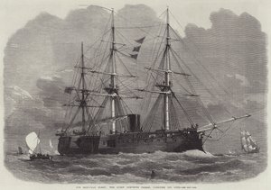 Nossa frota de ferro, o parafuso Corvette Pallas, carregando seis armas
